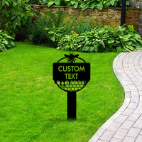1pc Black Metal Hollow Simple Garden Sign Decorative Ground Plug Door Plate Billboard Custom Line Fashion