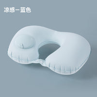 Inflatable Ice Silk U-Shaped Travel Neck Pillow for Airplanes and High-Speed Trains