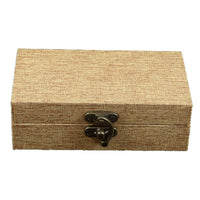 Vintage Style Linen Jewelry Gift Box for Stamps, Porcelain, and Small Items