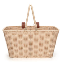 Vintage Woven Bicycle Basket Front Handlebar Detachable Storage with Handle