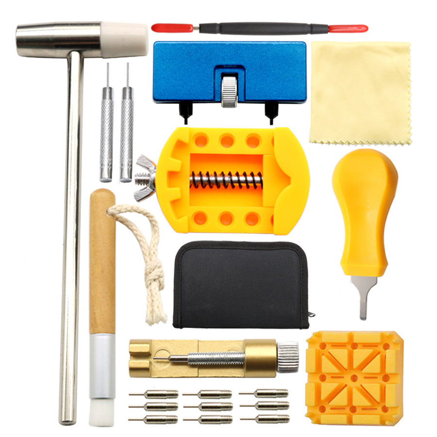 Watch Repair Tool Kit - 19-Piece Professional Set for Band Link Pin Removal, Case Opening, and Adjustment