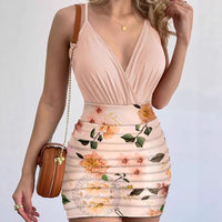 Women's Floral Print Skirt Set with Bodysuit
