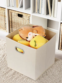 Foldable Square Storage Bin with Lid for Clothes, Toys, Snacks, and Books - Drawer Organizer for Dorms and Shelves
