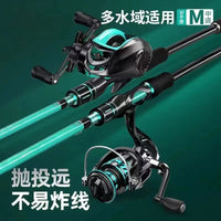 Carbon Fiber Lure Fishing Rod and Reel Combo Set for Beginners