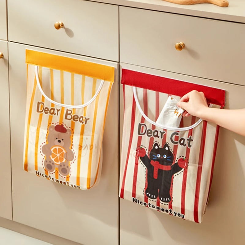 Wall-Mounted Kitchen Trash Bag Dispenser and Storage Organizer