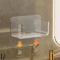 Wall-Mounted Bathroom Organizer Shelf with Drainage Holes, PET Plastic Cosmetic Storage Rack