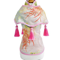 Pet Chinese New Year Tang Suit Cheongsam for Dogs - Festive Cloud Shoulder Design