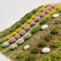 TEMOD 49-Cluster Mixed Color Miniature Flower Tufts for DIY Sand Table Scenery