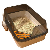 Large Semi-Enclosed Cat Litter Box with Scoop, Anti-Splash Design for Kittens and Adult Cats
