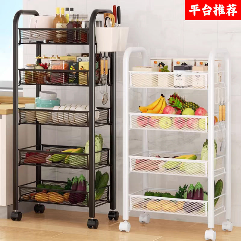 Multi-layer Rolling Storage Cart with Wheels for Kitchen, Living Room, Bathroom