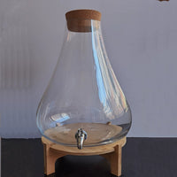 Large Glass Juice Dispenser with Faucet, Cold Water Kettle, Sealed Jar for Beverages, Wine, and Commercial Self-Serve Fruit Tea