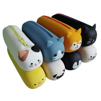 Cartoon Silicone Pencil Case, Large Capacity, Multi-functional Storage Pouch for School Supplies