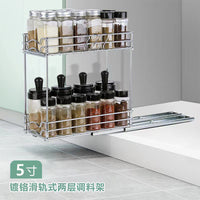 Under-Sink Pull-Out Storage Rack with Wheels for Kitchen and Bathroom, Rotating Countertop Organizer for Spices and Cosmetics