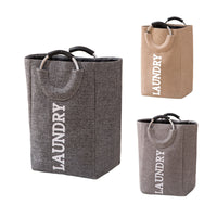 Foldable Laundry Hamper with Handles, Cotton Linen Dirty Clothes Basket for Home Storage