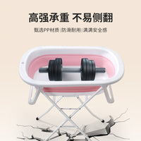 Hands-Free Pet Bath Tub Foldable Elevated Dog Cat Washing Basin with Stand and Drain Hose