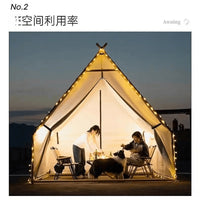 Triangular Wooden Cabin Tent for Outdoor Camping, Glamping, and Events