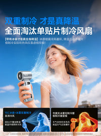 Portable USB Rechargeable Misting Fan with Ice Compress Function, Ultra-Quiet Handheld Mini Fan for Office & Outdoor