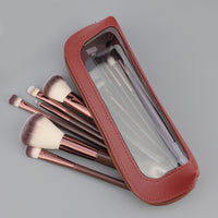 7/11 Pcs Coffee Brown Makeup Brush Set with Soft Bristles for Foundation, Concealer, Eyeshadow, Lip, and Powder