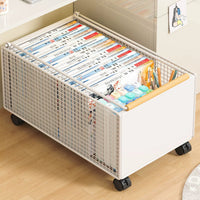 Under-Desk Rolling Storage Cart with Wheels for Books and Office Supplies