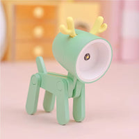 Cute Deer/Dog LED Night Light Desktop Ornament for Students, Fun Pet Night Lamp, Luminous Toy