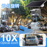 V380 10x Zoom 4MP HD Solar Powered Outdoor Security Camera with Night Vision