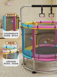 Kids Indoor Trampoline with Handlebar and Accessories