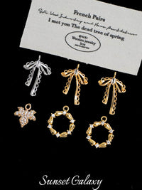 18K Gold Plated Hollow Floral Bowknot Pendant for DIY Bracelets and Necklaces
