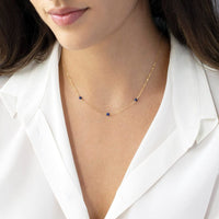 14K Gold Plated Triple Bead Dainty Necklace for Women