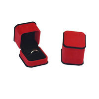 Red Velvet Black Edge Jewelry Gift Box for Rings, Pendants, Bracelets, and Necklaces