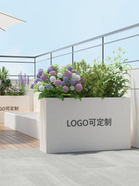 Outdoor Iron Stainless Steel Planter Box Rectangular Garden Bed Commercial Street Square Fence Flower Trough