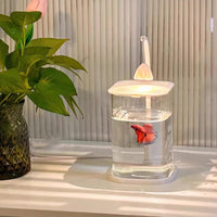 Desktop Mini Aquarium with LED Light for Betta Fish and Small Ornamentals