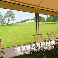 Outdoor Camping Gazebo Tent with Mosquito Netting and Sunshade for Commercial Events and Patios