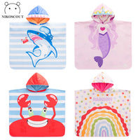 Kids' Quick-Dry Hooded Poncho Towel for Swimming & Surfing