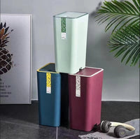Slim Press-Top Trash Can for Bathroom, Bedroom, Kitchen, and Living Room