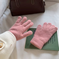 Fluffy Rabbit Fur Touchscreen Gloves for Winter Outdoor Cycling