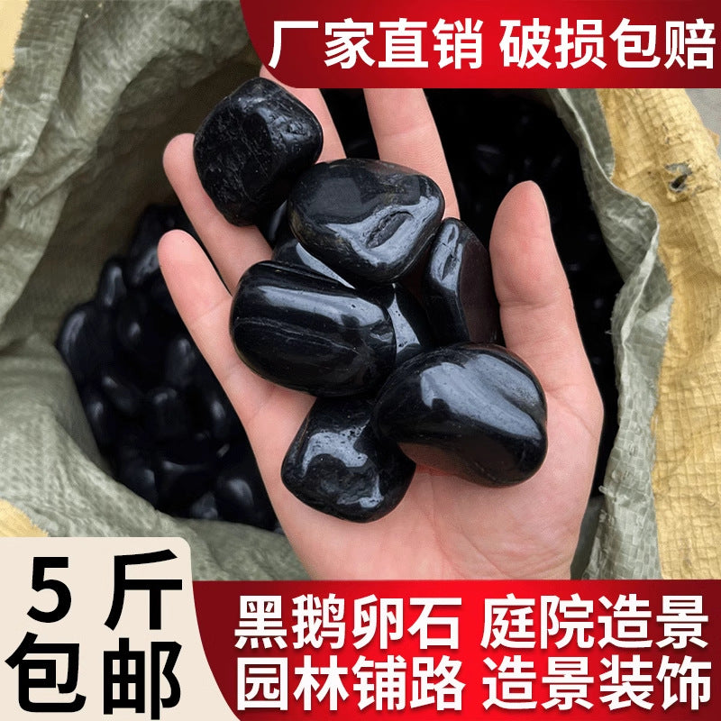 Black Natural River Rocks for Landscaping and Garden Decoration