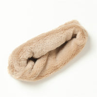 Unisex Faux Rabbit Fur Neck Warmer Scarf for Winter, Solid Color Neck Gaiter
