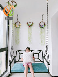 Yiyang Indoor Outdoor Patio Wicker Swing Chair Double Hammock with Stand