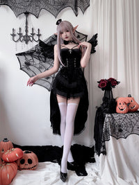 Gothic Witch Vampire Bride Halloween Costume Dress for Women