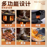 Three-Sided View Wood Burning Fireplace Stove for Indoor Home Heating