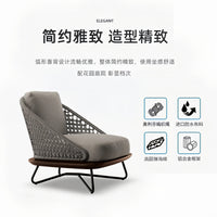 Outdoor Rattan Sofa Set with Coffee Table for Patio Garden Villa