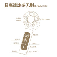 Portable USB Rechargeable Handheld Mini Fan with Type-C Fast Charging, DIY Ice Compress Function