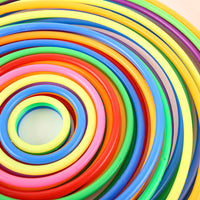 Ring Toss Game for Kids, Solid and Hollow Plastic Rings for Outdoor Carnival Party Favors