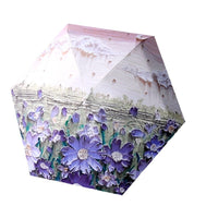 Mini Flat Six-Fold UV Protection Pocket Umbrella for Sun and Rain