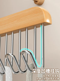 Wooden Lingerie Hanger with Multiple Hooks for Closet Organization, Solid Wood Space-Saving Camisole and Bra Rack