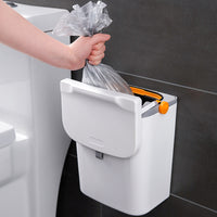 Wall-Mounted Bathroom Trash Can with Lid - Large Capacity Kitchen Waste Bin
