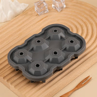 Diamond-Shaped Silicone Ice Cube Tray for Whiskey and Cocktails, 6-Cavity
