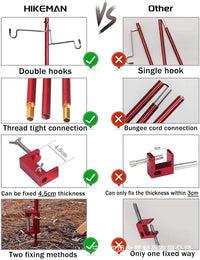 Portable Folding Aluminum Alloy Camping Lantern Stand for Outdoor Lighting