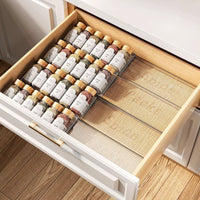 PET Tiered Spice Rack for Kitchen Drawers - Seasoning Jar Organizer
