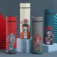 Chinese Opera Style 304 Stainless Steel Smart Insulated Bottle with LED Temperature Display